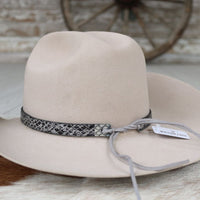Leather Hat Band – Grey Pebble