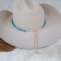 Chunky Deep Blue Stone Hat Band - Briggs