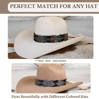 Falcon Western Feather Hat Band for Cowboy Hats and Fedoras for Men and Women Adjustable Western Style Accessory with Natural Feathers Handmade Rustic Look Classic Fit