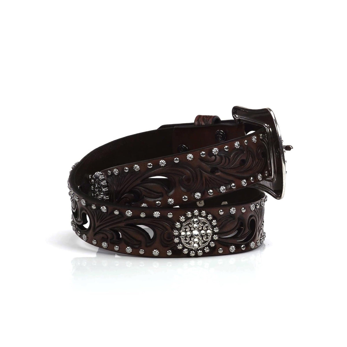 ARIAT Women's Scroll Cutout Concho Nail Belt