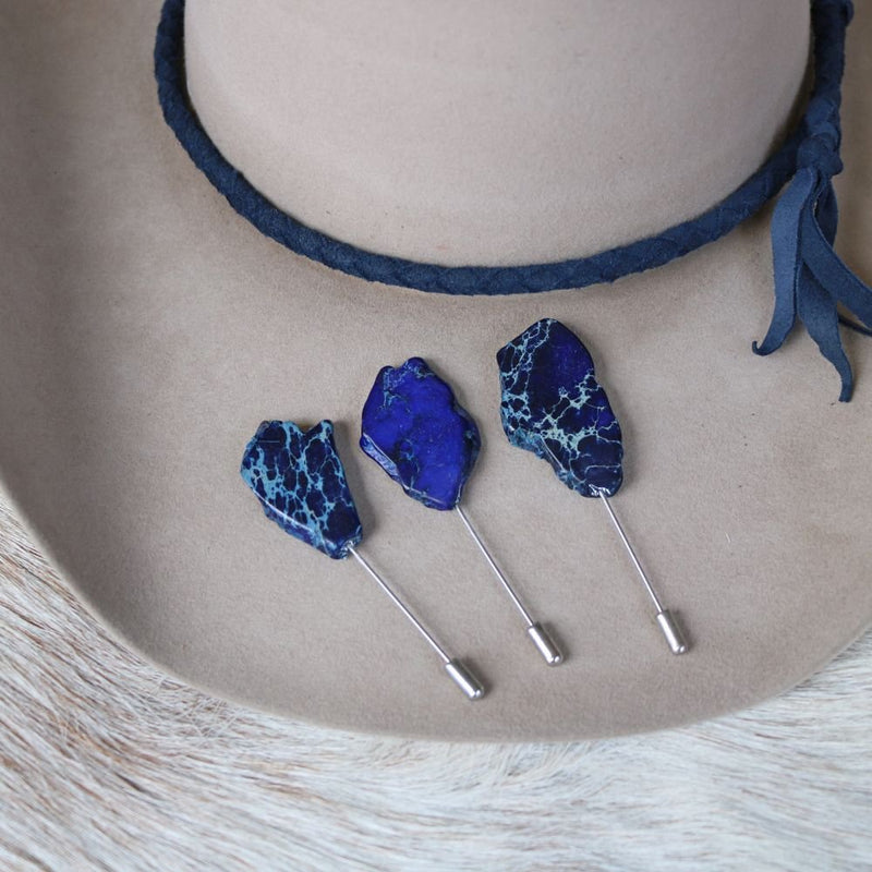 Ocean Blue Stone Stick Hat Pin