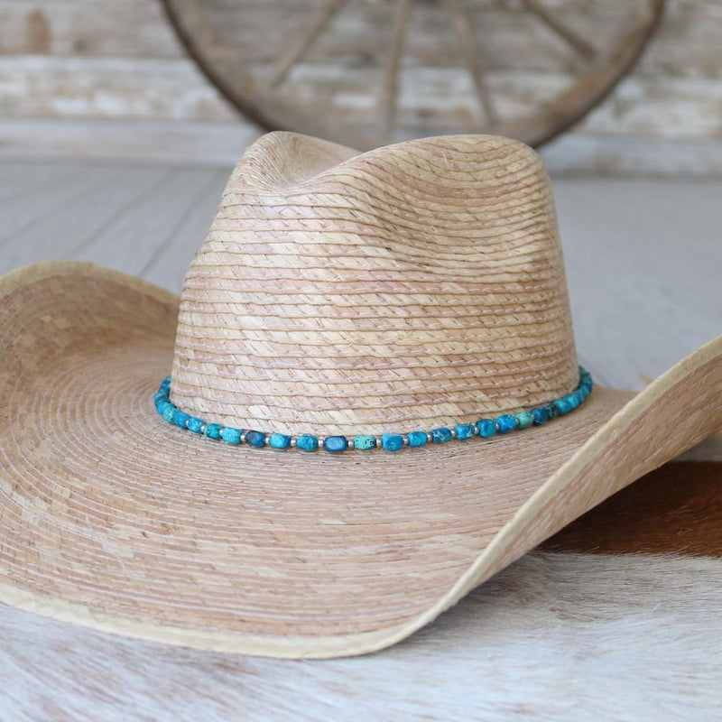 Chunky Deep Blue Stone Hat Band - Rio – Willow Lane Hat Co.