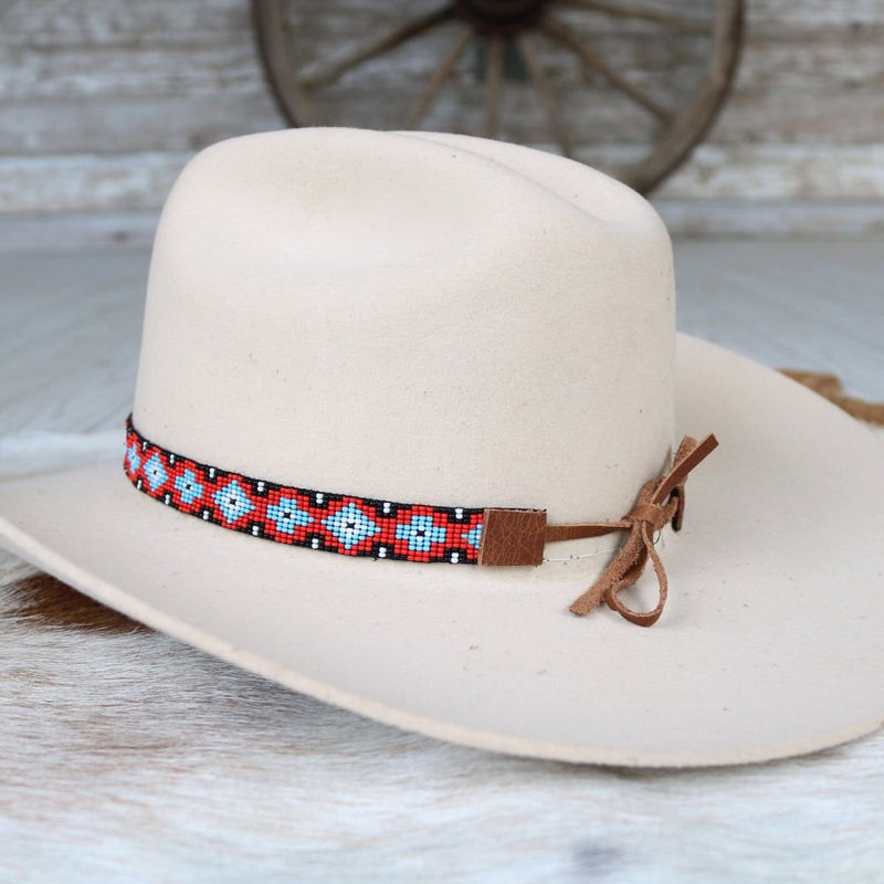 Beaded Hat Band - Red River