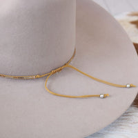 Thin Metallic Beaded Hat Band