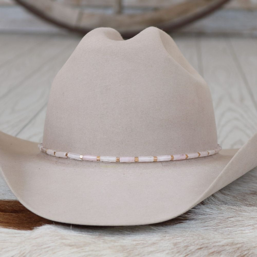 White Jade Stone Hat Band - Halo