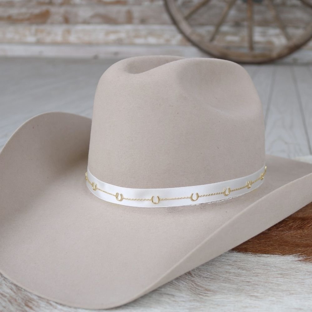 14K Gold Plated Horseshoe Chain Hat Band
