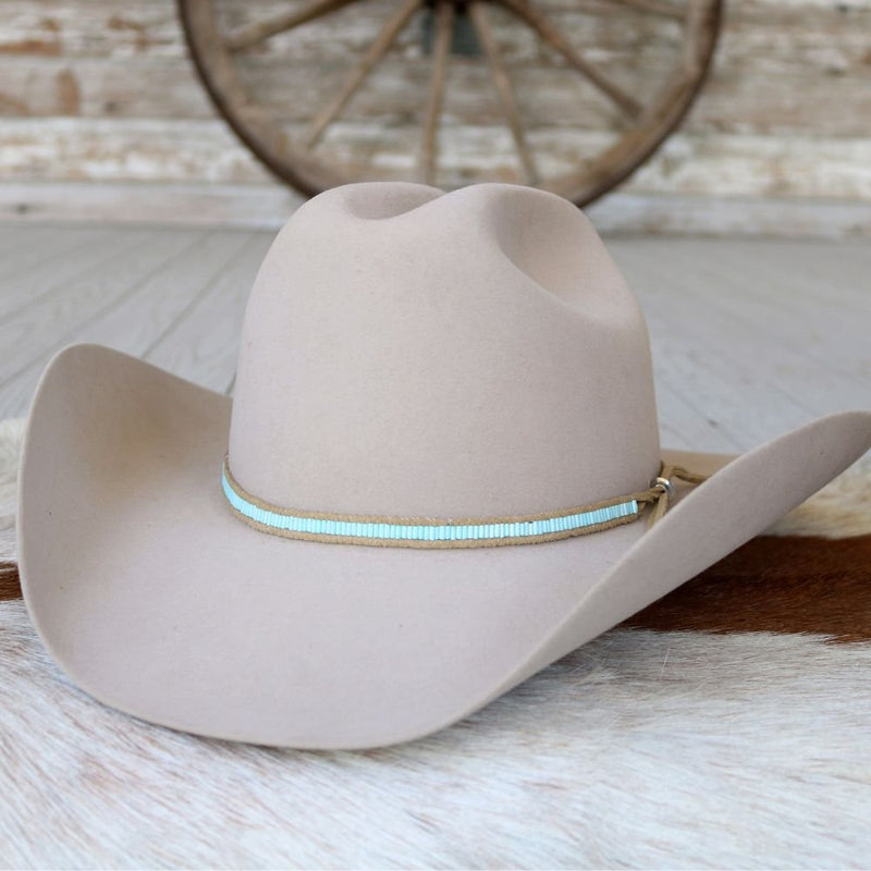 Lane Stitch Pale Blue Beaded Hat Band