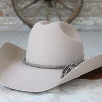 Light Grey Braided Leather Hat Band