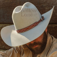 Brown Boot Stitch Leather Hat Band