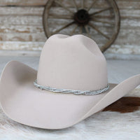 Mist Grey Multi-Strand Beaded Hat Band