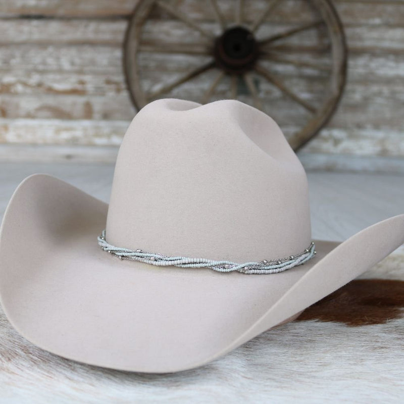 Mist Grey Multi-Strand Beaded Hat Band