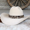 Leopard Print Leather Hat Band - Dixie