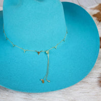 14K Gold Plated Longhorn Chain Hat Band