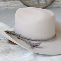 Light Grey Braided Leather Hat Band