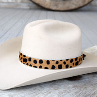 Spotted Print Leather Hat Band - Sahara