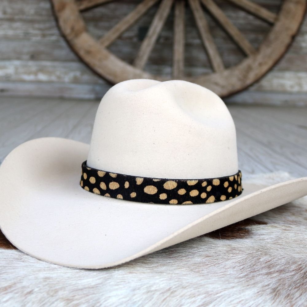 Gold Spotted Leather Hat Band - Jovie