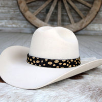 Gold Spotted Leather Hat Band - Jovie