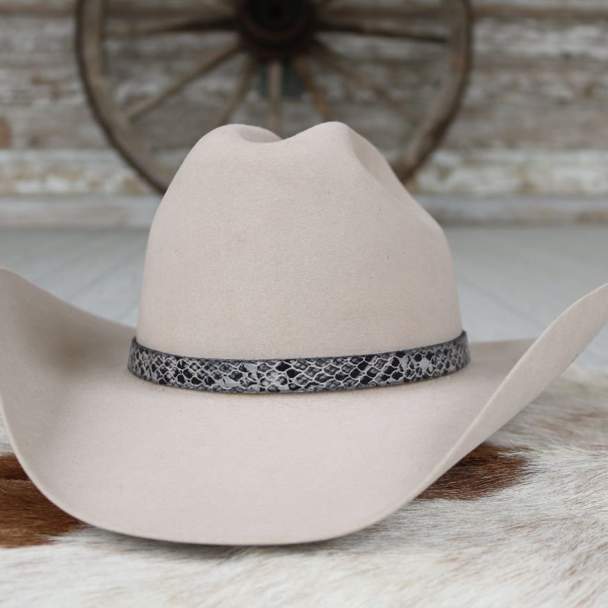 Leather Hat Band – Grey Pebble