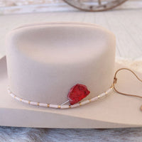 Red Stone Stick Hat Pin