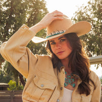Teal Multi-Strand Beaded Hat Band