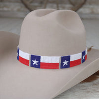 Texas Flag Beaded Hat Band