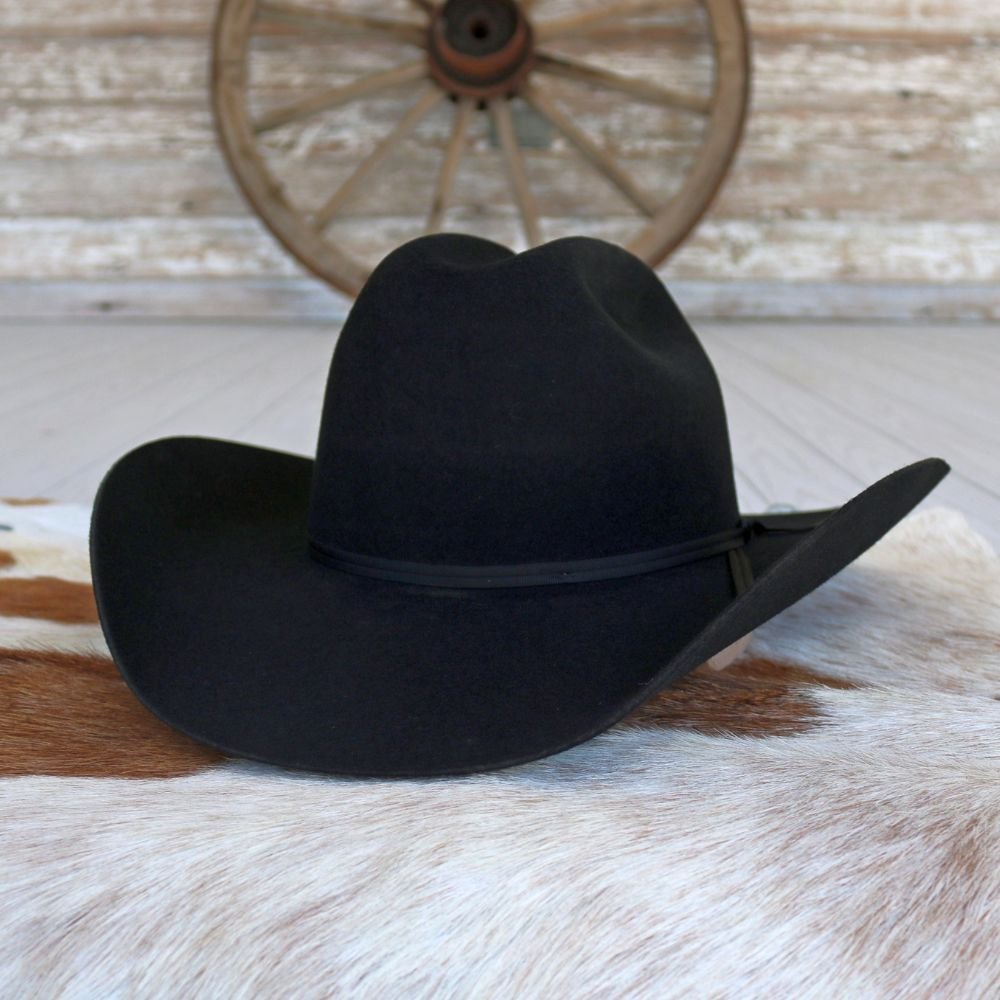 Black cowboy hat Hollywood Black | Mens Black Leather Cowboy Hat – American  main image 4