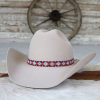 Beaded Hat Band - Red River