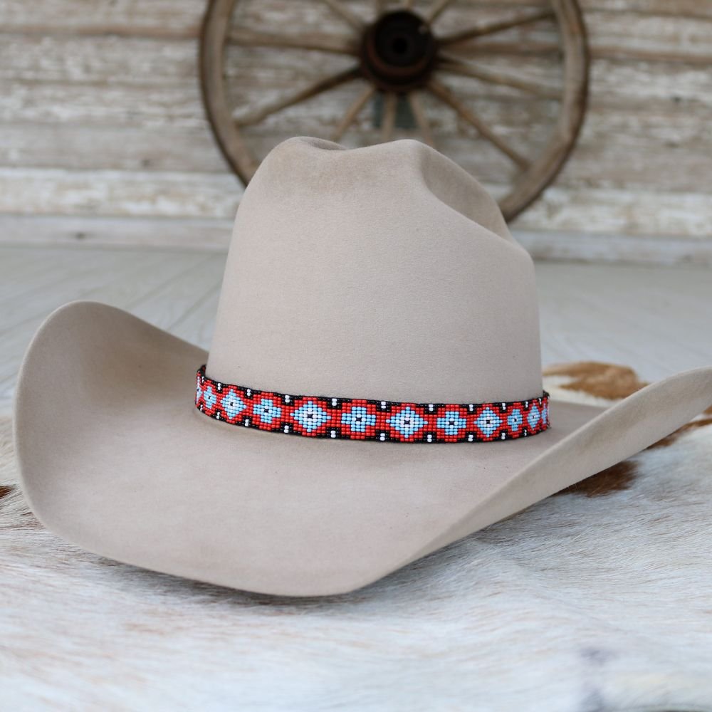 Beaded Hat Band - Red River