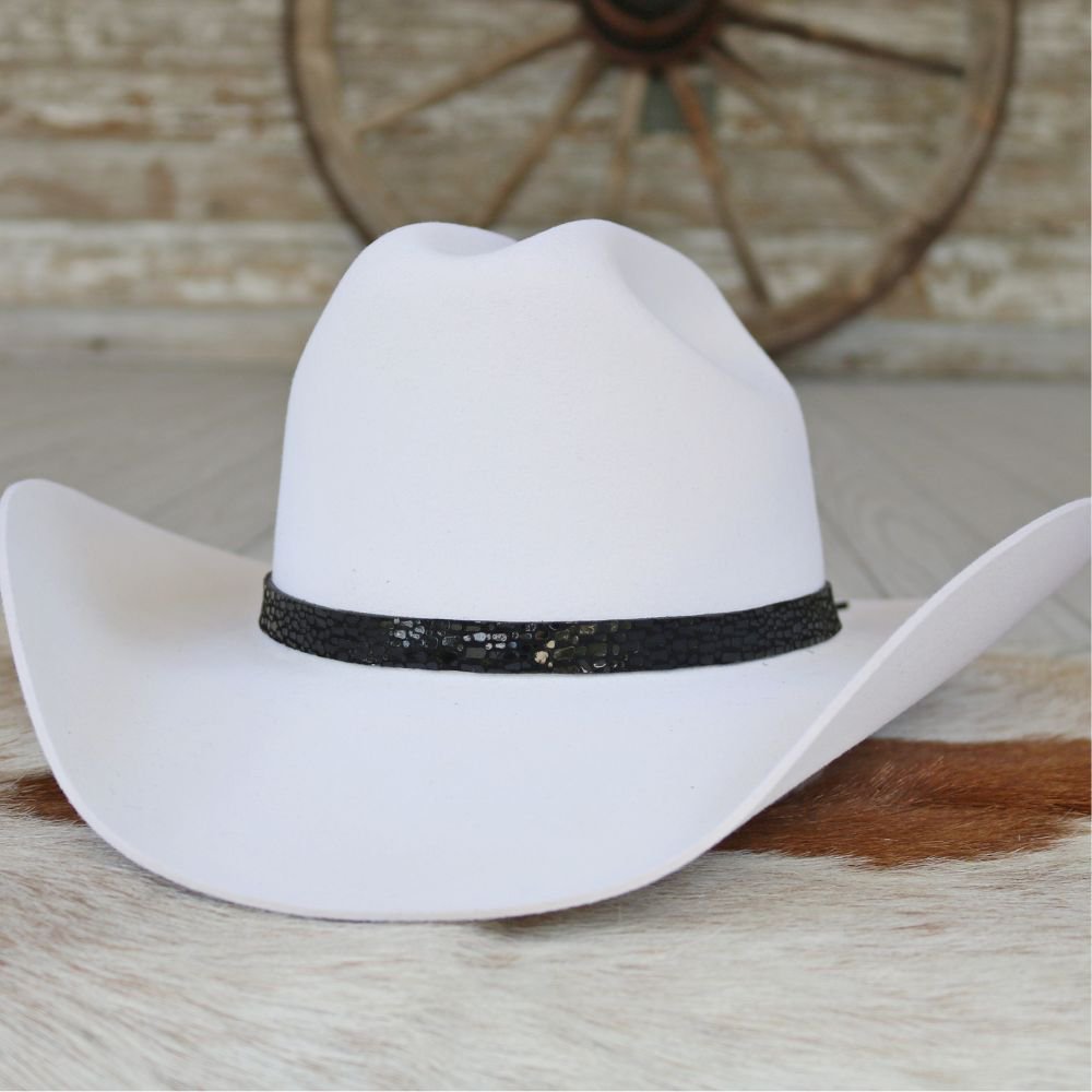 Leather Hat Band – Black Croc