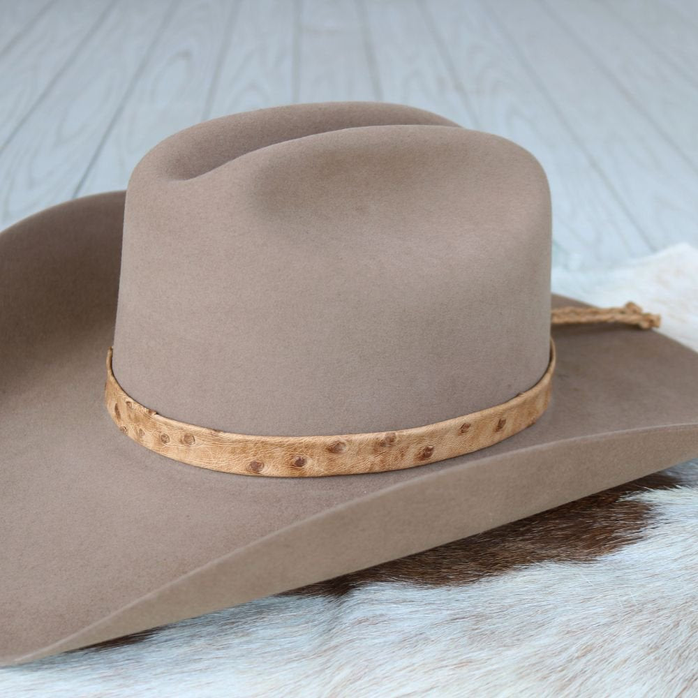 Tan Ostrich Leather Hat Band