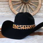 Spotted Print Leather Hat Band - Pebbles