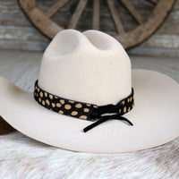 Gold Spotted Leather Hat Band - Jovie