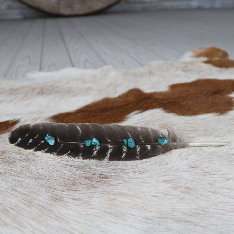 Turquoise Turkey Hat Feather