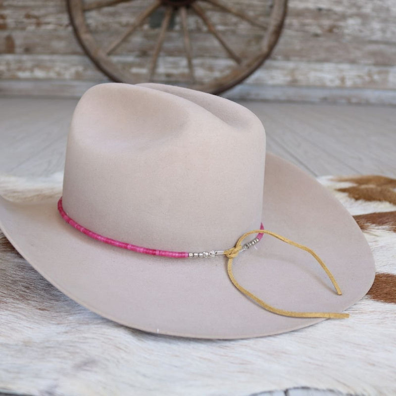 Pearl and Pink Agate Hat Band Stella Wilder Hats Hat Bands and Bracelets - Shop main image 2