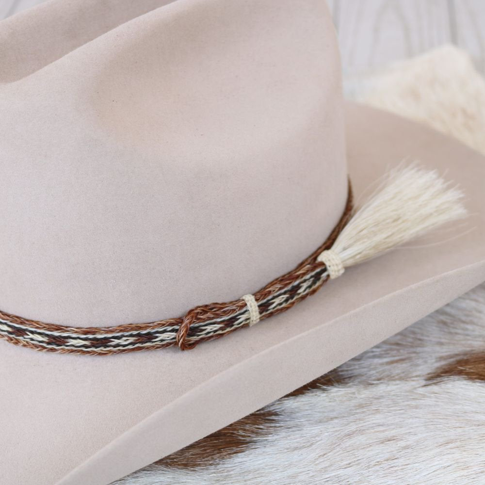 Genuine Horsehair 5 Strand Braided Hat Band with Single Tassel Genuine Horsehair 5 Strand Braided Hat Band with Single Tassel