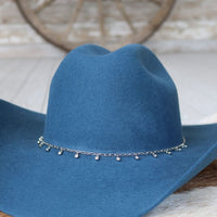 Paperclip Chain Hat Band with Rhinestones - The Lana