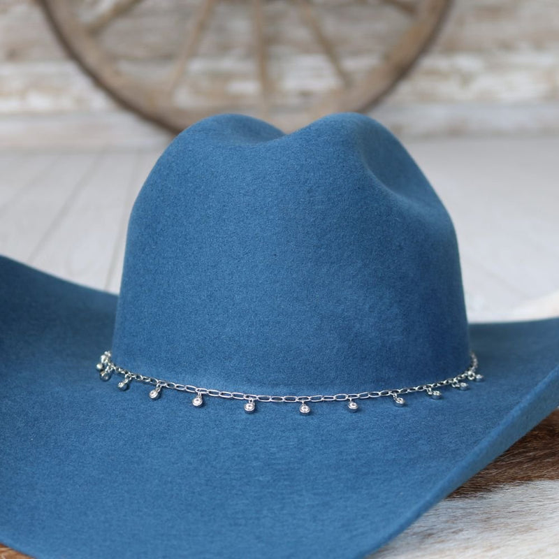 Paperclip Chain Hat Band with Rhinestones - The Lana