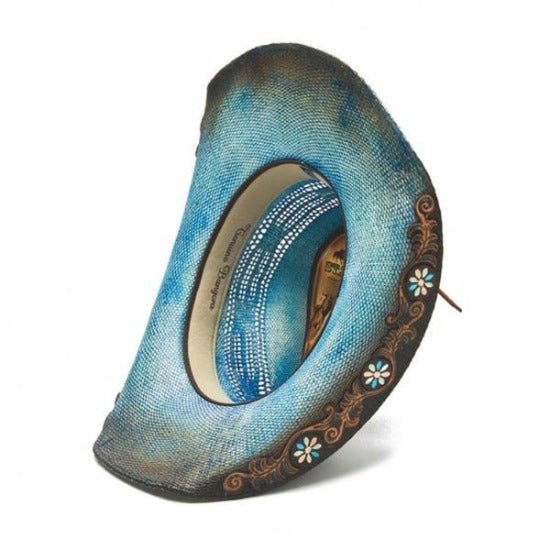 Women's Straw Cowboy Hat | Stampede | Blue