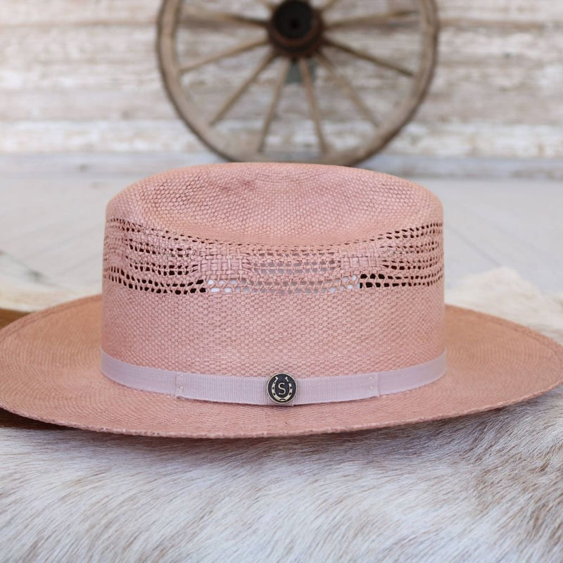 Stetson Redwood Apricot Straw Fedora Hat