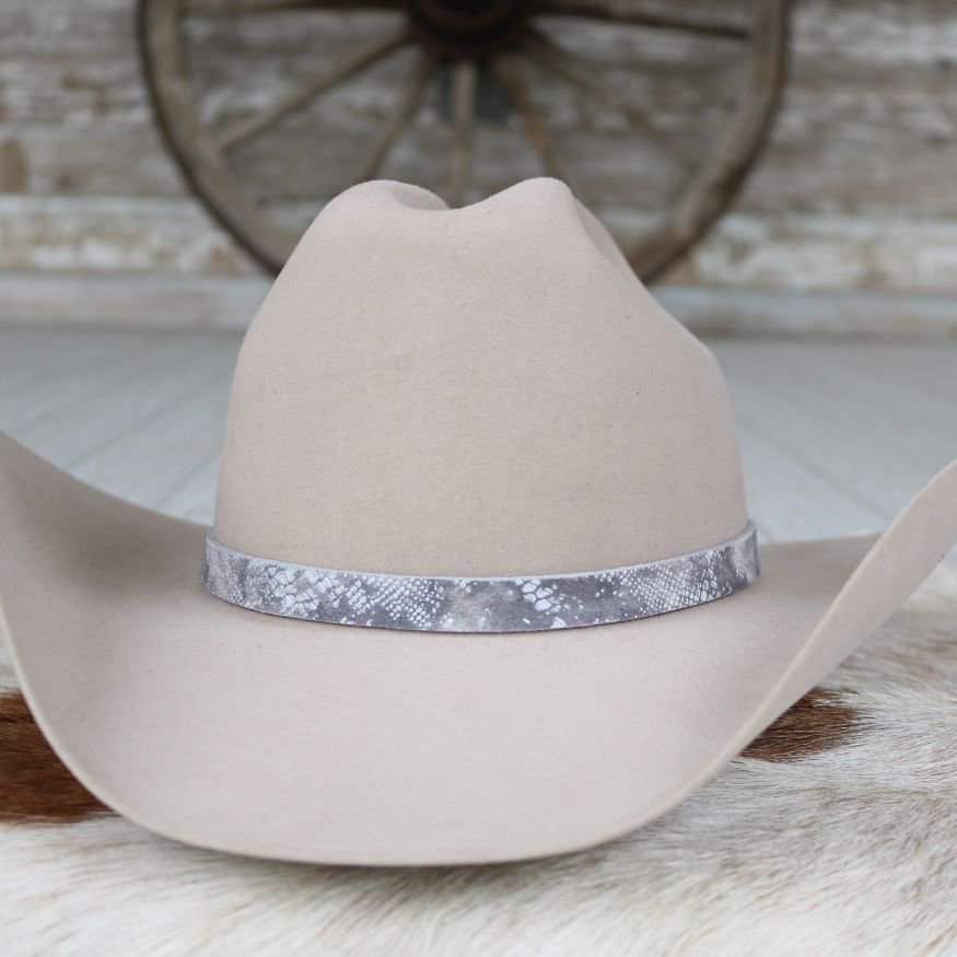 Leather Hat Band – Stone Snake