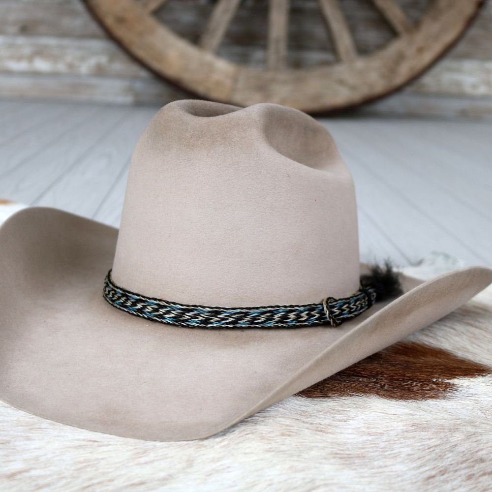 Genuine Horsehair 6 Strand Braided Hat Band with Single Tassel