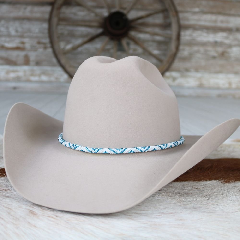 1253 Pinwheel Hat Band Jewelry Enamel Charm Bead Adjustable Size NATIVE DESIGN Handmad Beaded Hatband HAT BAND TURQUOISE  main image 4
