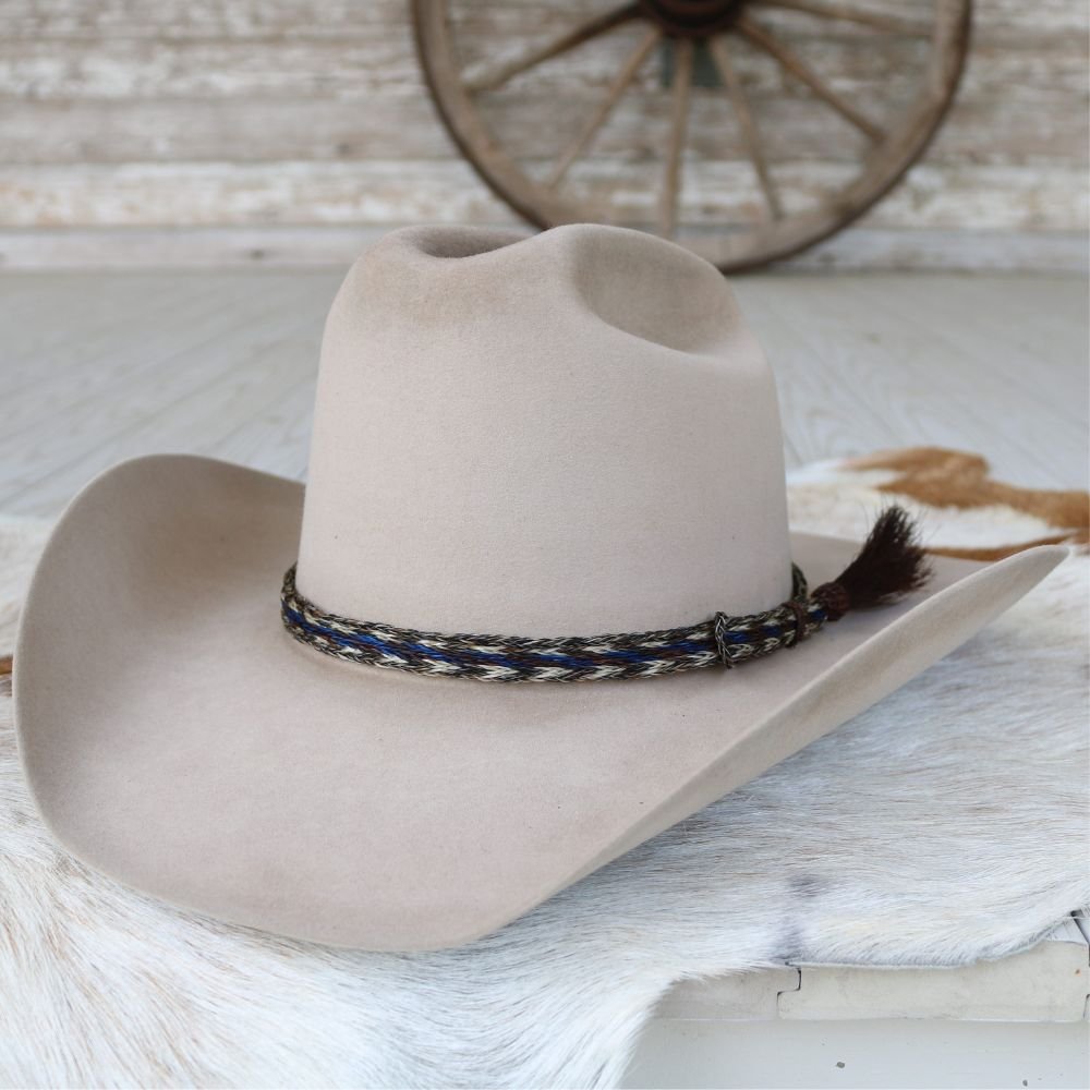 Genuine Horsehair 6 Strand Braided Hat Band with Single Tassel