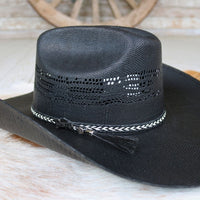 Twister Black Straw Bangora Cowboy Hat
