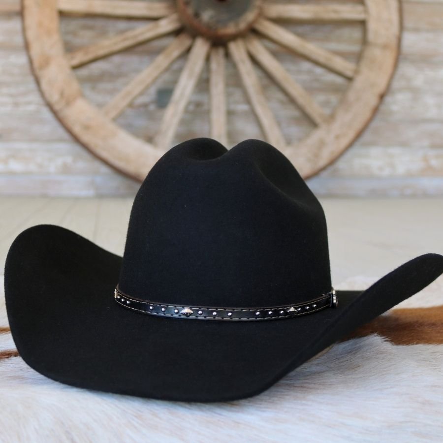 Justin Knoxville 2X Black Cowboy Hat Wool Felt Concho Band  display picture 3