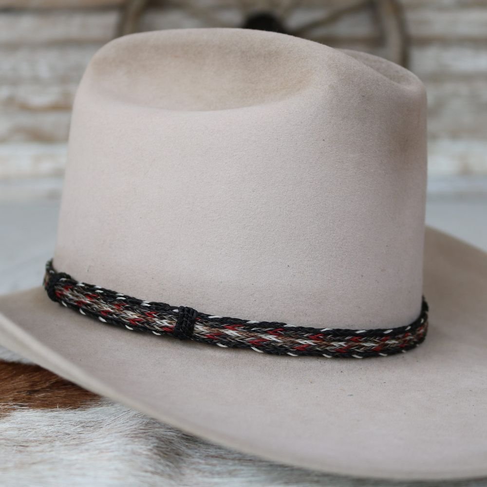 Genuine Horsehair 5 Strand Braided Hat Band - Roulette