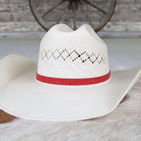 Red Paisley Leather Hat Band