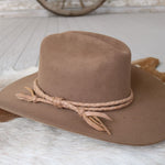 Tan Braided Leather Hat Band