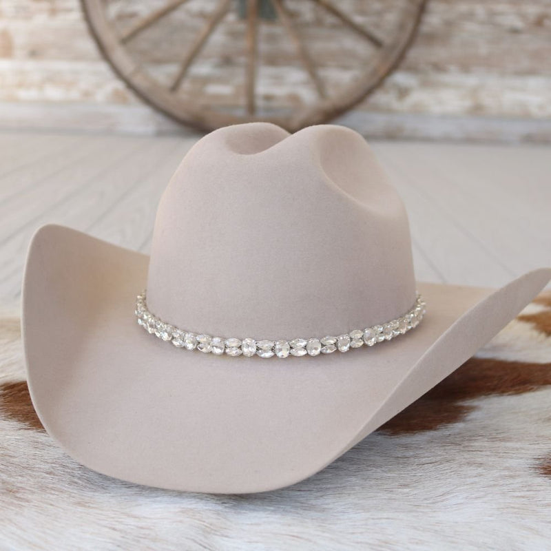 Silver Rhinestone Bling Hat Band - The Kate – Willow Lane 