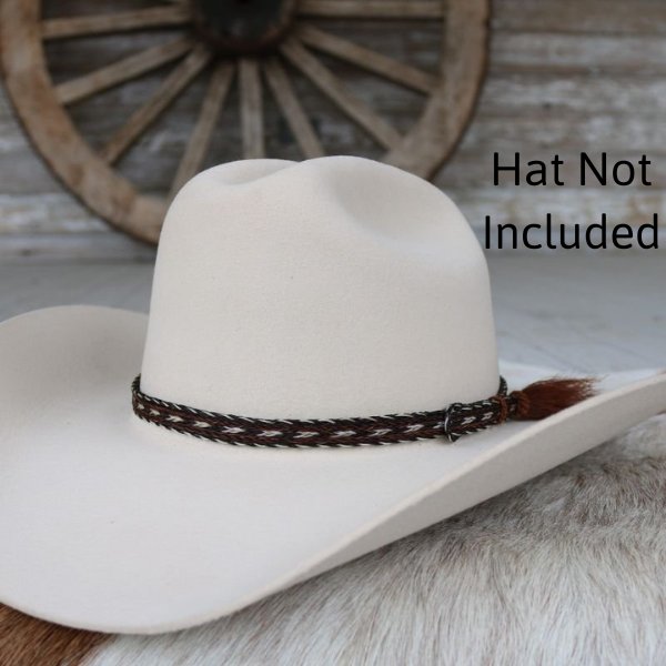 Genuine Horsehair 5 Strand Braided Hat Band with Single Tassel - Duster